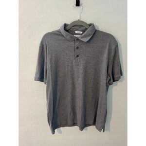 Calvin Klein Liquid Touch Polo Shirt Men’s Large Grey 100% Cotton